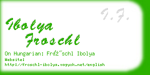 ibolya froschl business card
